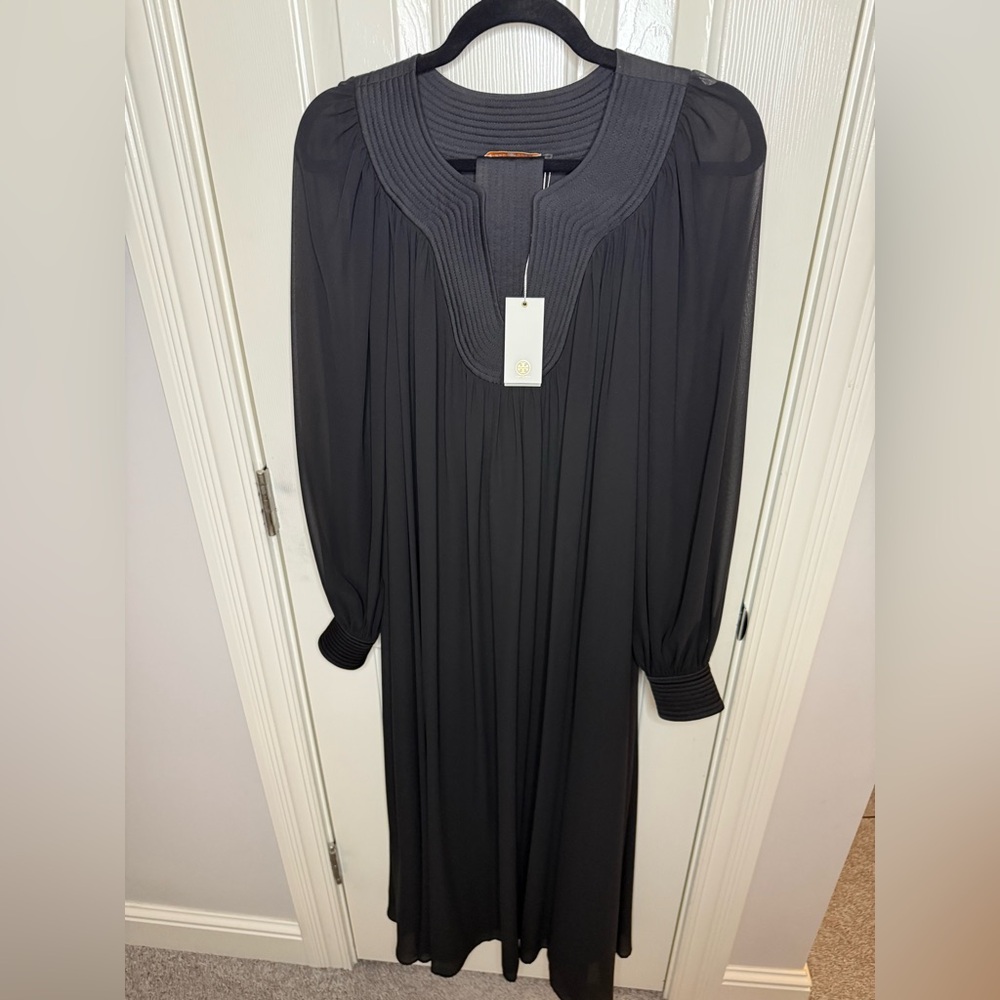 NWT Tory Burch Trapunto Black Tunic Dress Size Small